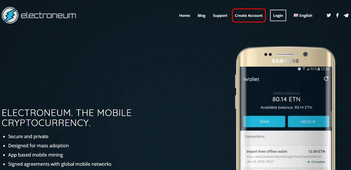 ขุดเหรียญ Electroneum ด้วย Smartphone