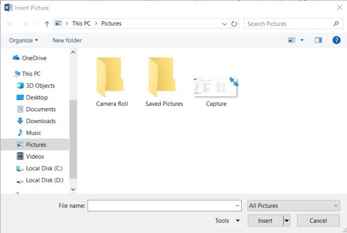 การแทรกและจัดการรูปภาพใน Microsoft Word 2016
