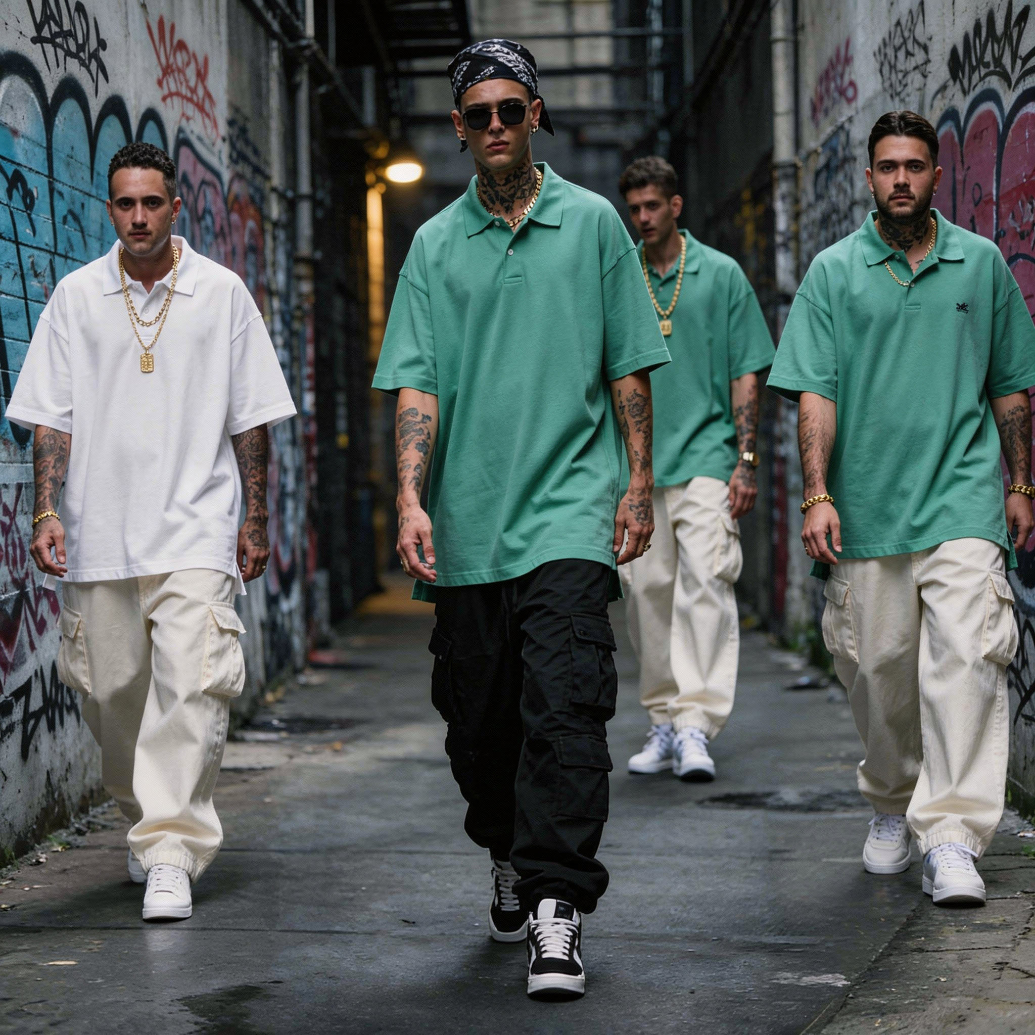 เสื้อโปโล โอเวอร์ไซส์ แฟชั่นชาย สไตล์ฮิปฮอป