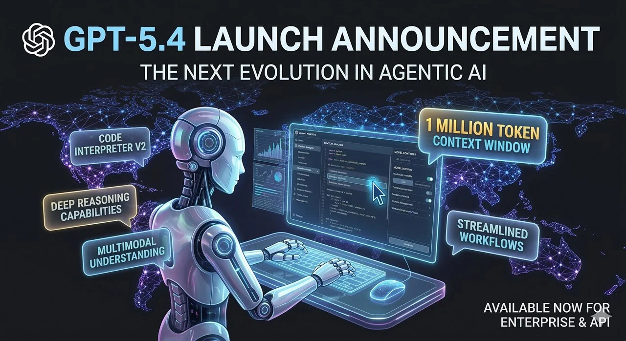 OpenAI เปิดตัว GPT-5.4 แล้ว! สั่ง AI ควบคุมคอมพิวเตอร์ได้ Context 1 ล้าน Token