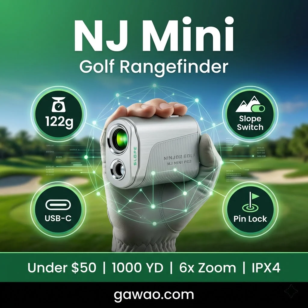NINJOR GOLF NJ Mini Series Rangefinder Review — Ultra-Compact 122g Golf Laser with Slope Switch, Pin Lock, and 1000-Yard Range for Under $50